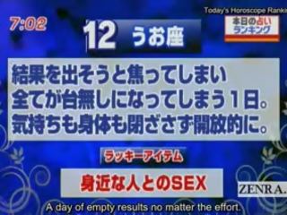 Legendado japão notícia televisão exposição horoscope surpresa broche