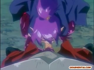 Rødhårete anime søta gigantisk monster flaggermus knullet