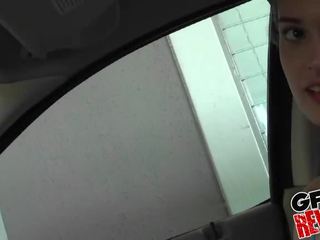Young couple having sex in the car