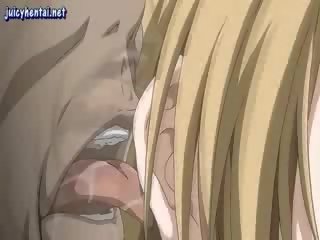 Hentai blond wird gangbanged