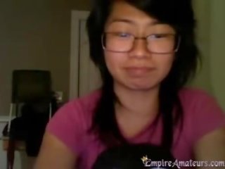 Asian Nerd Brush In Pussy