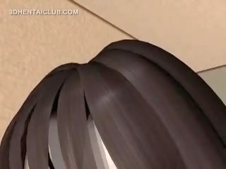 Hentai tentadora en gafas teniendo su enorme tetitas frotado