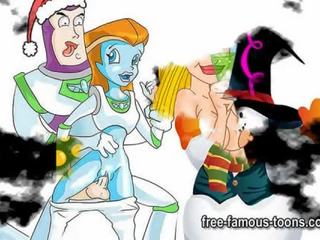 Famous cartoons Christmas orgy