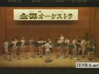 Nudist japansk av stjerner i den stark naken orchestra