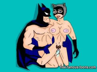 Batman vicino a catwoman e cattiva ragazza orge