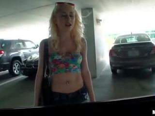 Cutie blonde teen picked up and fucked