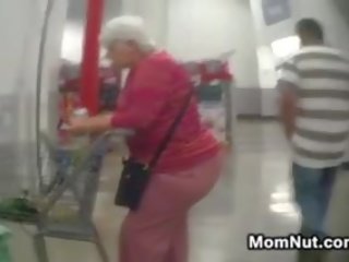 Big Granny Booty Spied On At The Store