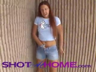 Awesome Ginger Teen Honey Appreciating Masturbation