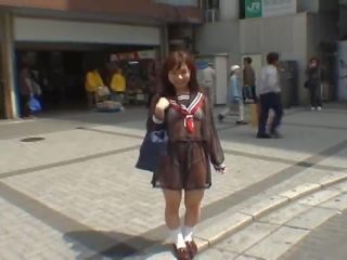 Mikan Astonishing Asian Schoolgirl Enjoys Public Flashing