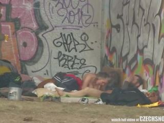 Pure Street Life Homeless Threesome Having Sex on Public